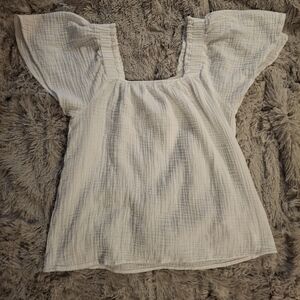 beachlunchlounge Square Neck Cotton Gauze Top